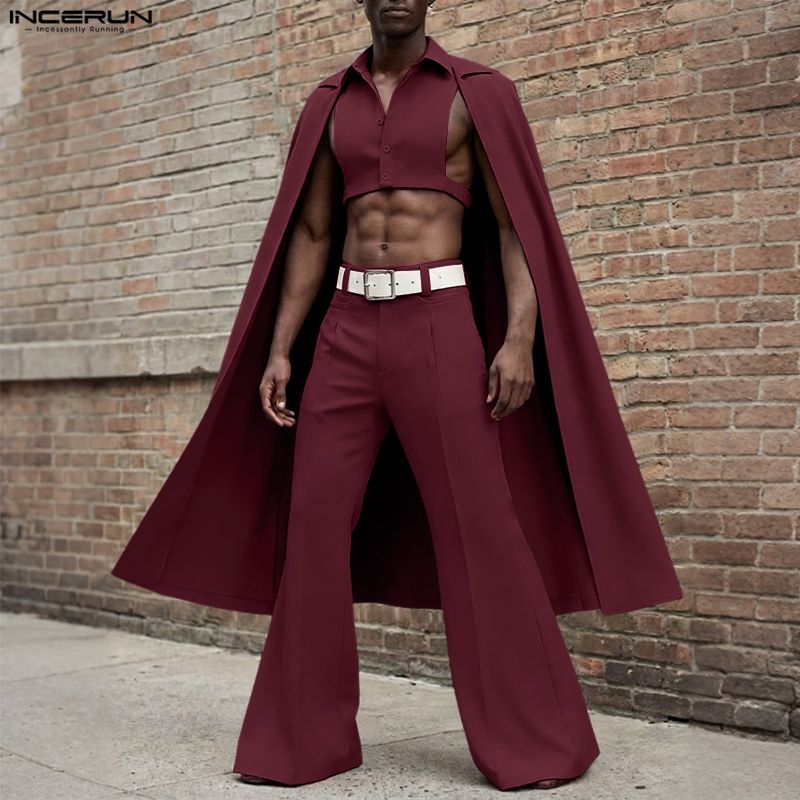 Men'S Fashion 2026 - INCERUN Completi da Uomo Tinta Unita