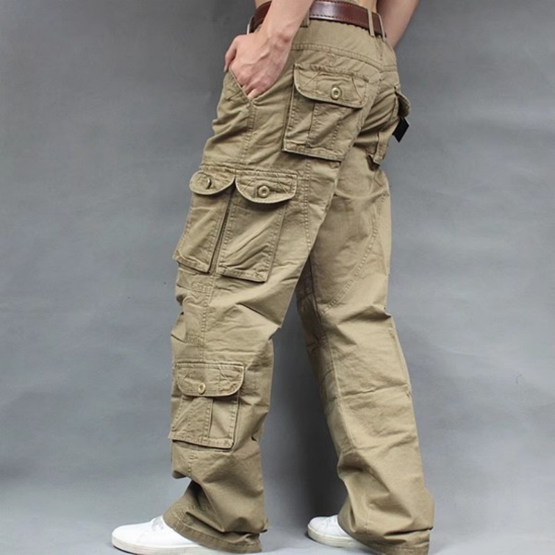 Men'S Fashion Khaki Pants - Pantaloni Cargo Casual da Uomo, Multitasche,