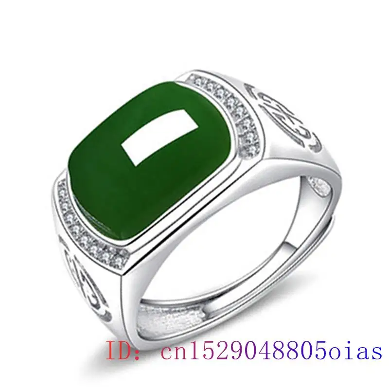 Men'S Fashion Rings - Anello di giada verde Regali Moda