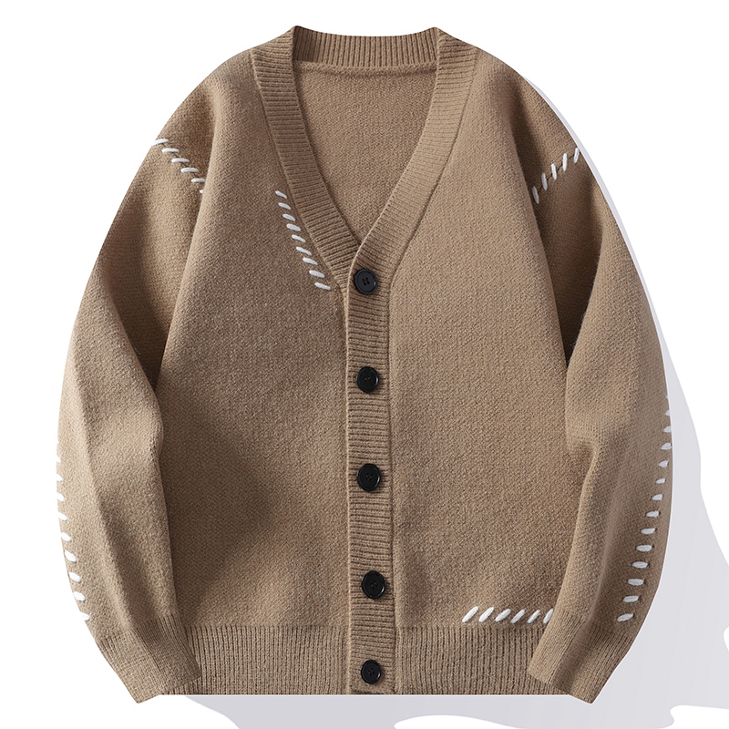 Men'S Fashion V Neck Sweater - 2024 autunno/inverno nuovo Cardigan lavorato a