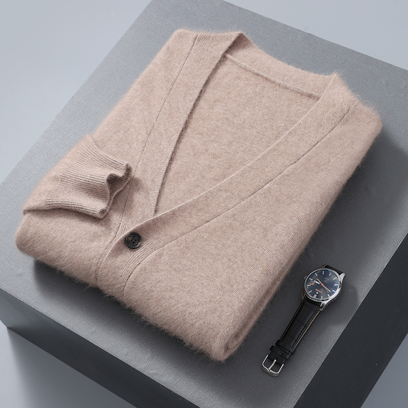 Men'S Fashion V Neck Sweater - Cardigan da uomo maglione visone velluto