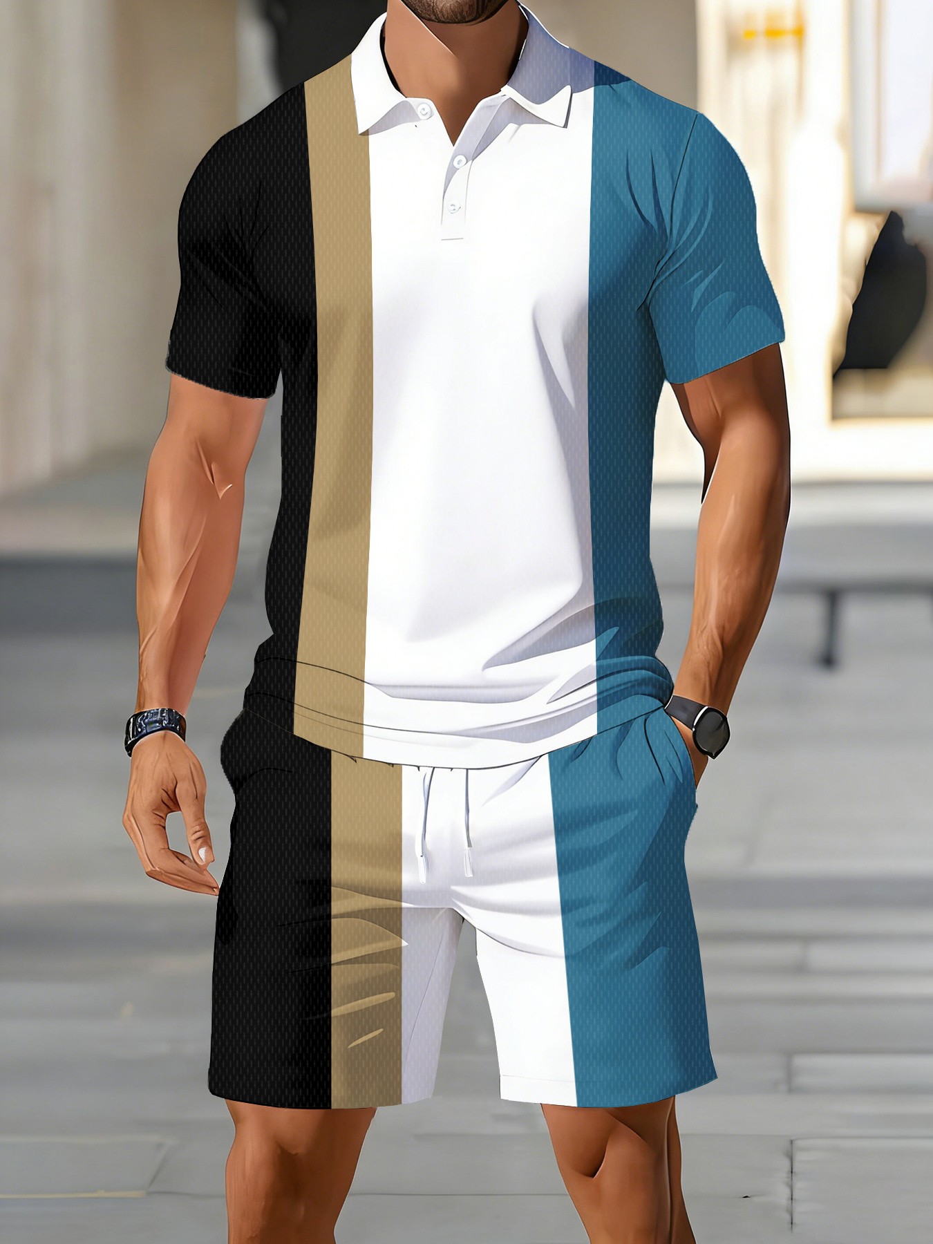 Men'S Fashion Polo Shirt - Completo Set Polo Uomo Estivo 2026