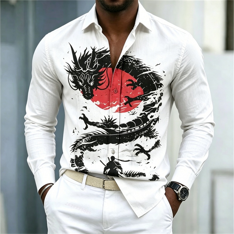 Men'S Fashion 2026 - Camicia da uomo 2026 nuova, bianca,