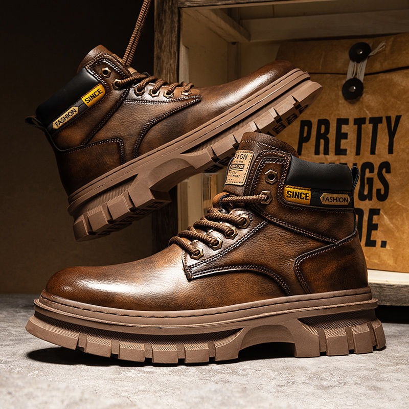 Chelsea Boots Men - Stivaletti con plateau da uomo vintage