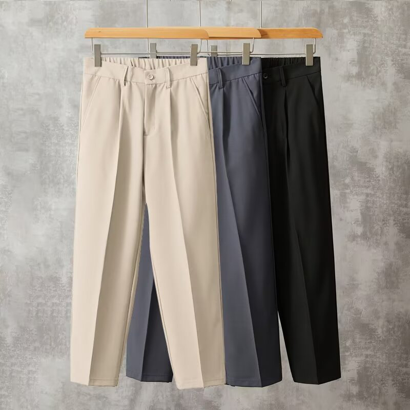 Mens Fashion Dark Grey Pants - Moda uomo Baggy conciso alla caviglia
