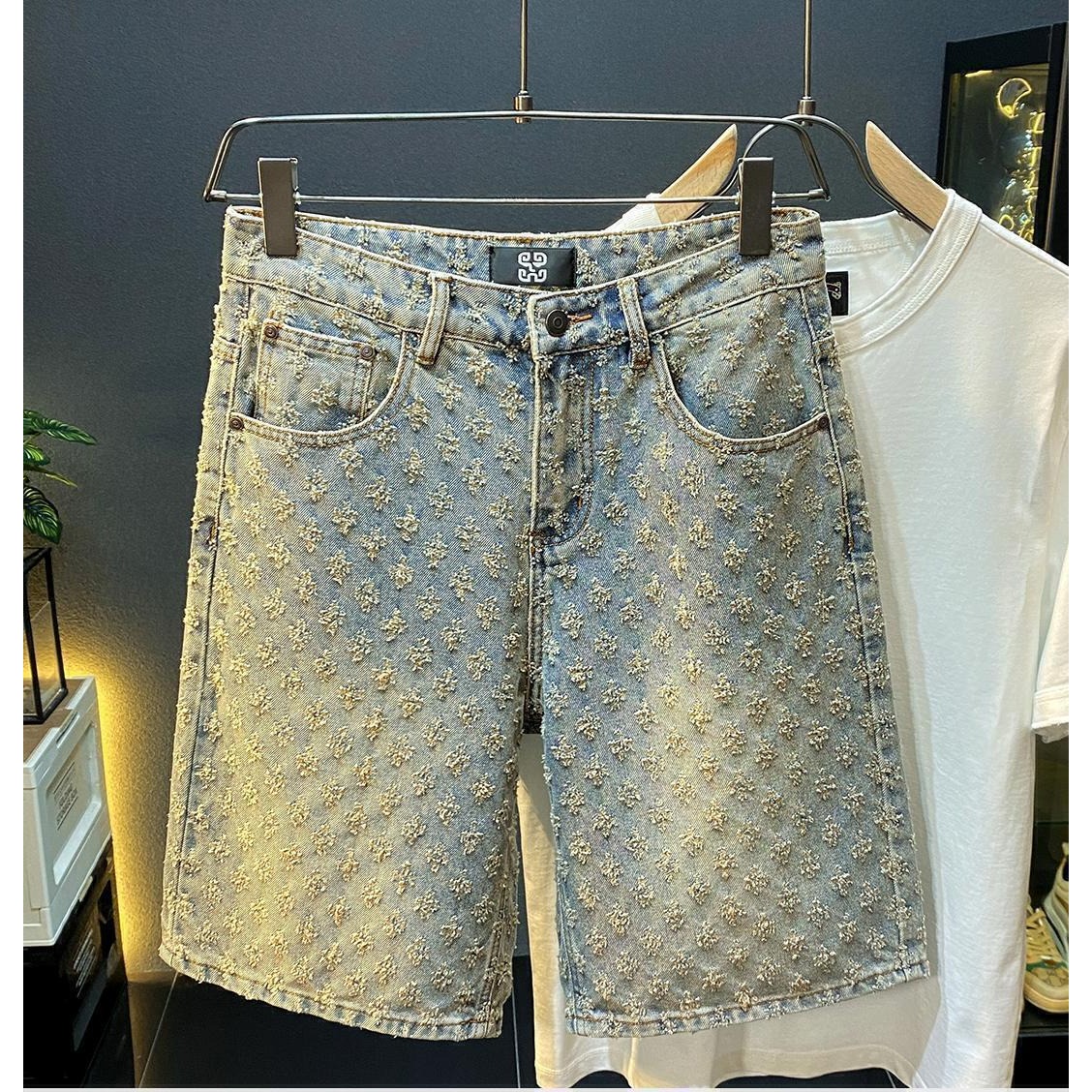 Men'S Fashion Loose Pants - Shorts in denim da uomo estivi,