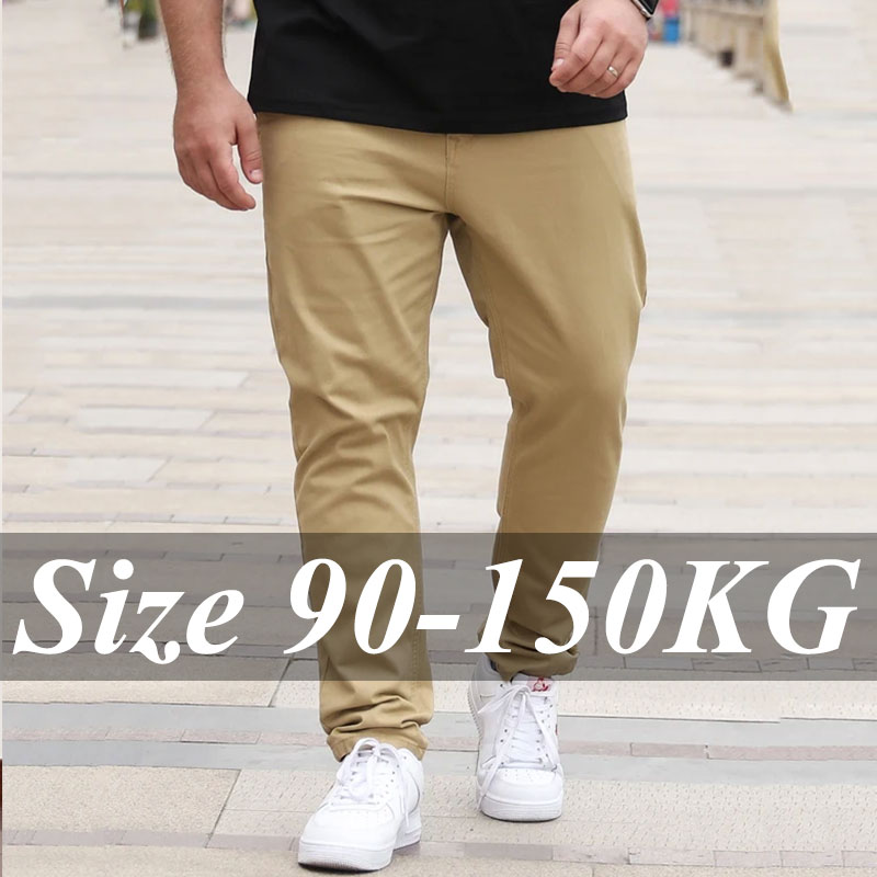 Men'S Fashion Khaki Pants - Plus Size 36-50 Pantaloni da uomo
