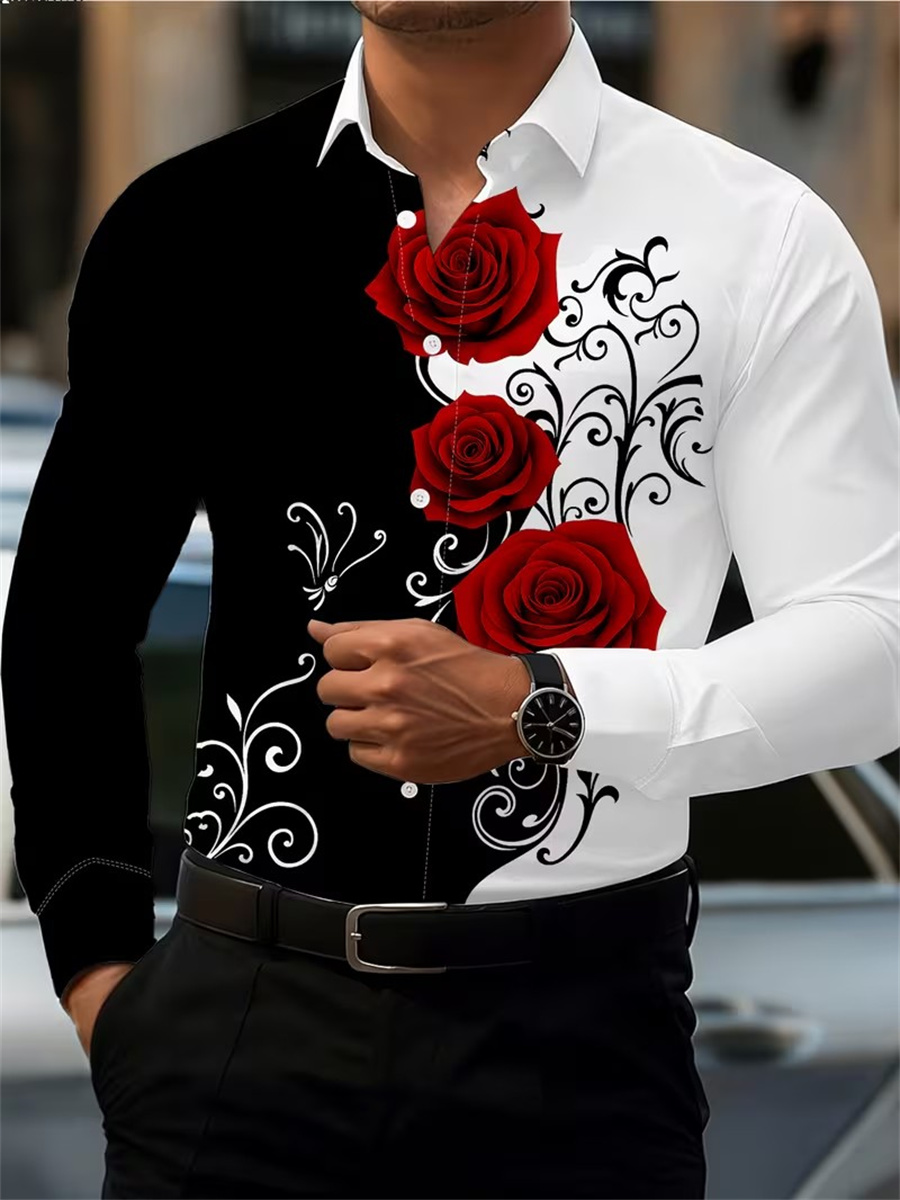 Queer Men'S Fashion - Camicia a maniche lunghe da uomo