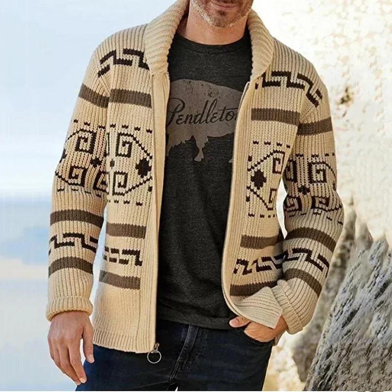 Men'S Fashion V Neck Sweater - Cardigan Invernale da Uomo, Maglione Vintage