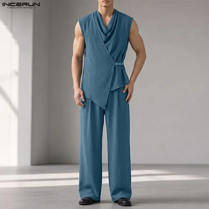 Track Suit Men - INCERUN Completi da Uomo Tinta Unita