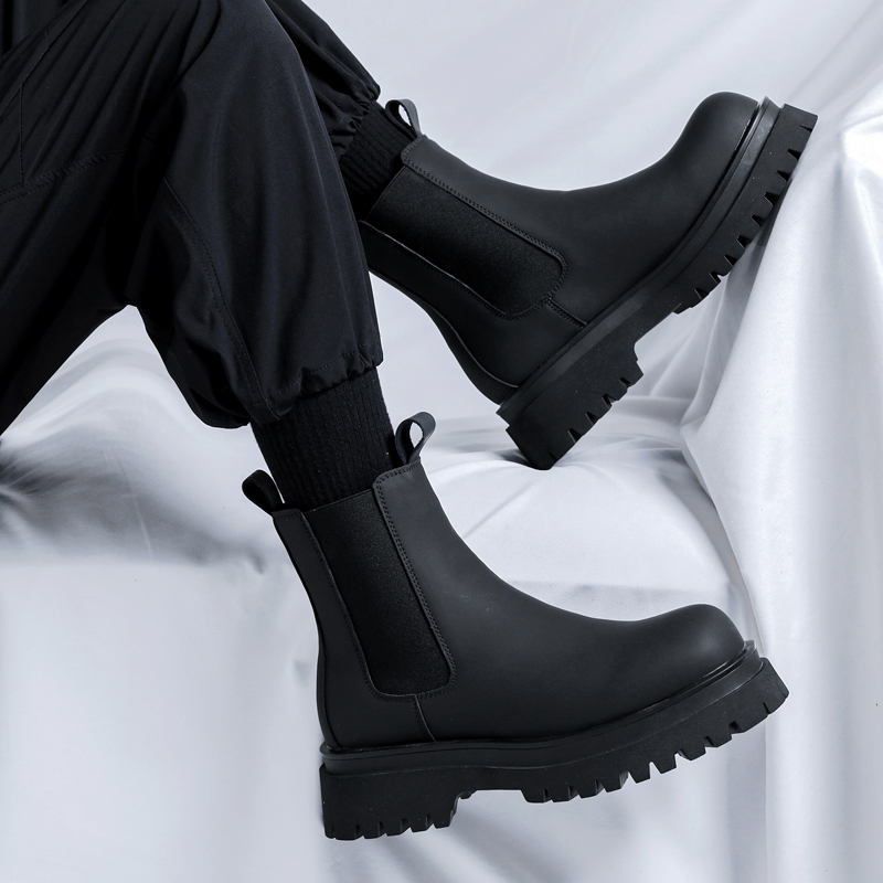 Chelsea Boots Men - Stivali Chelsea Neri Alti da Uomo