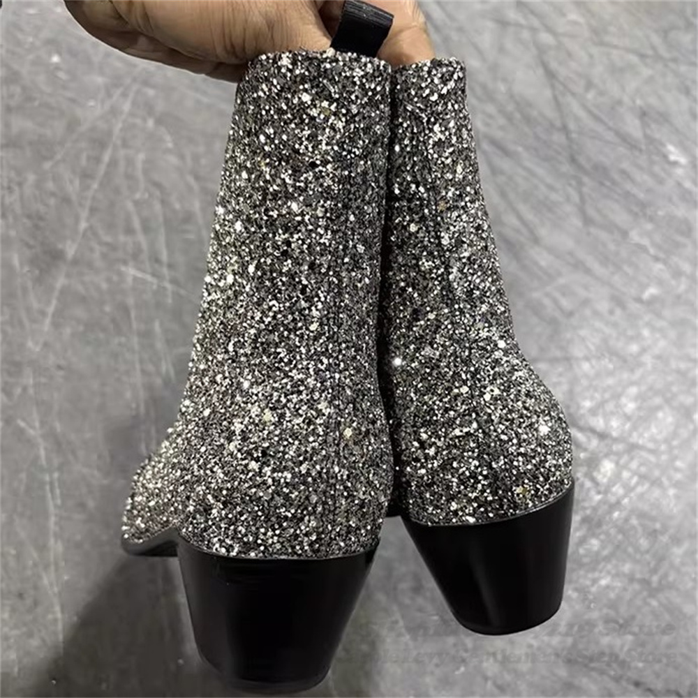 Stivali da Uomo Argento Luccic - Chelsea Boots Men recensione e prezzo