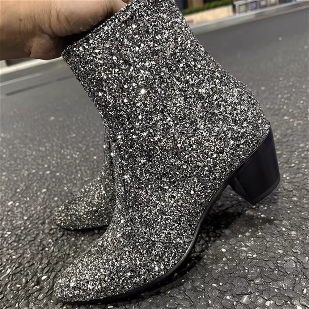 Stivali da Uomo Argento Luccic - Chelsea Boots Men recensione e prezzo