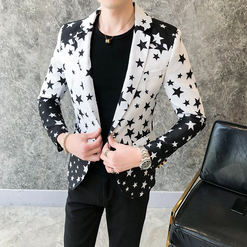 Blazer Slim Fit con Stampa a S - Men'S Fashion Light Jacket recensione e prezzo
