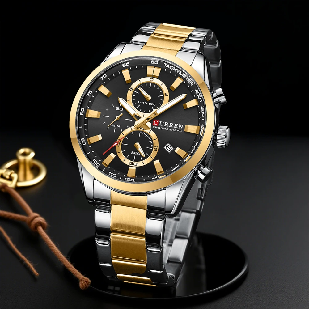 CURREN Casual Quarzo Crono Oro - Mens Fashion Bracelet recensione e prezzo