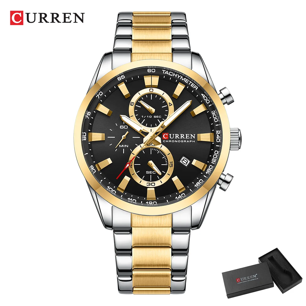 CURREN Casual Quarzo Crono Oro - Mens Fashion Bracelet recensione e prezzo