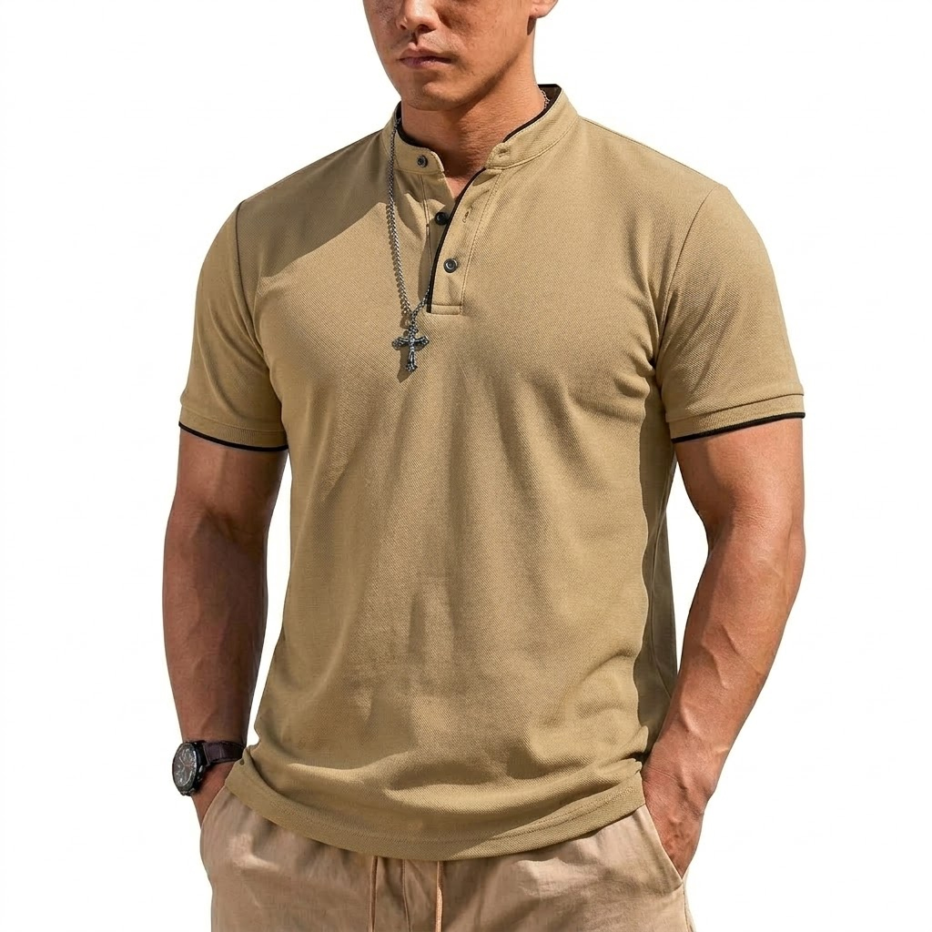 Maglietta Henley Estiva a Mani - Men'S Fashion Polo Shirt recensione e prezzo