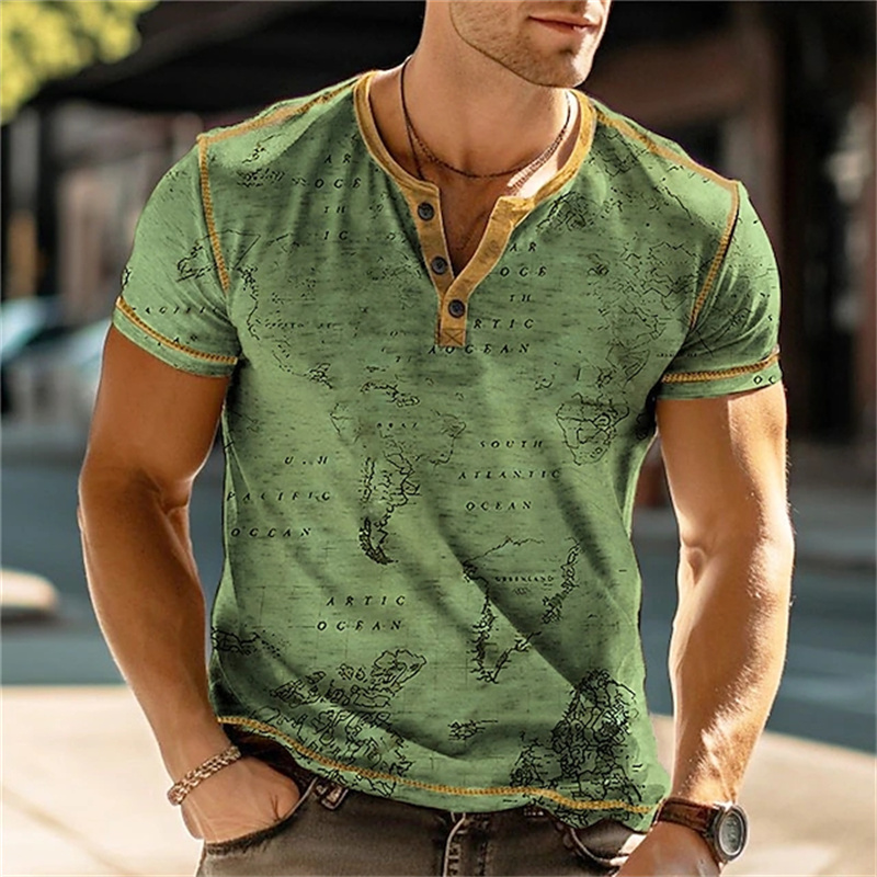 Camicie Henry da uomo con stam - Men Fashion Vintage recensione e prezzo