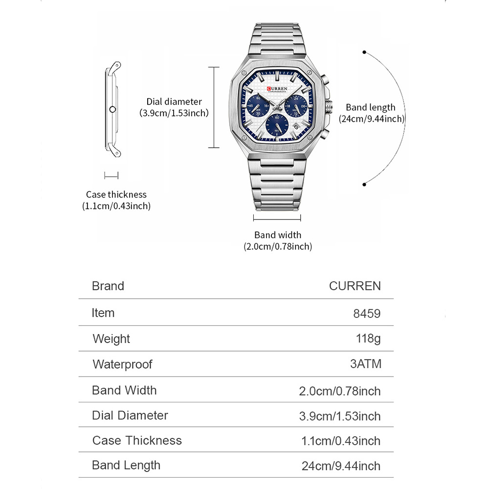 CURREN Orologio cronografo qua - Mens Fashion Bracelet recensione e prezzo