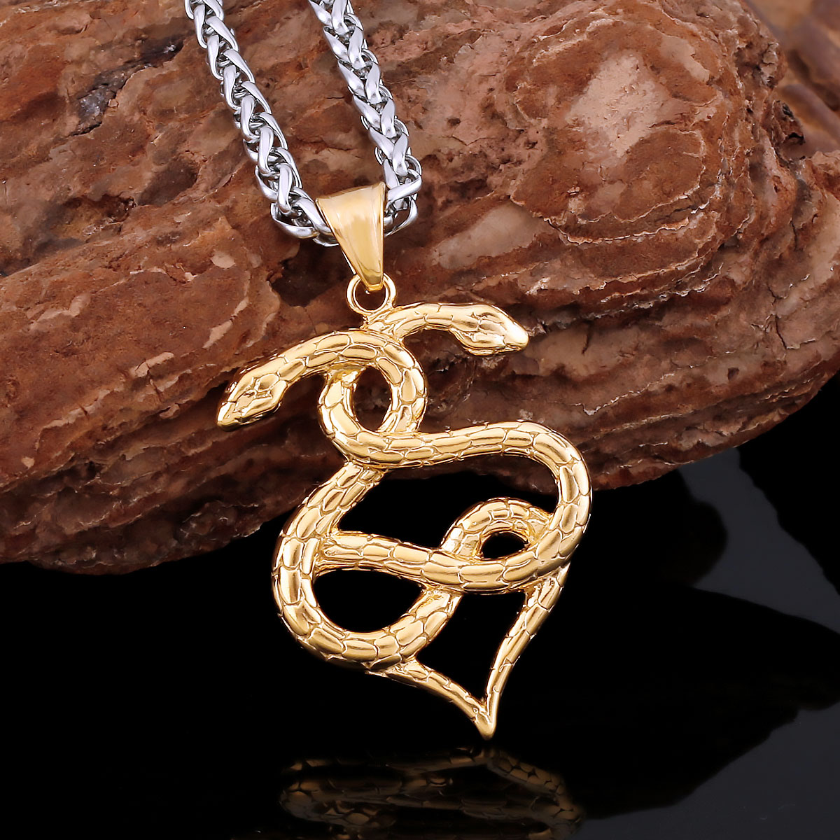 Collana con serpente gemelo vi - Men Fashion Vintage recensione e prezzo